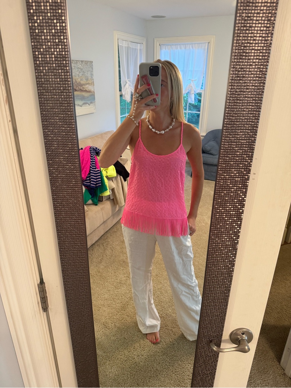 Lilly Pulitzer Hot Pink Textured Tank